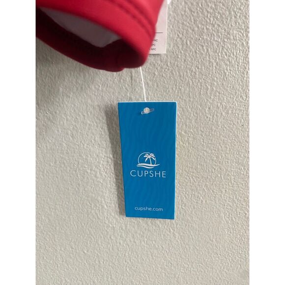 NWT Cupshe 2pc red swim bikini size Large - Picture 5 of 6